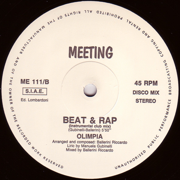 Olimpia - Beat & Rap | Meeting Records (ME 111) - 4