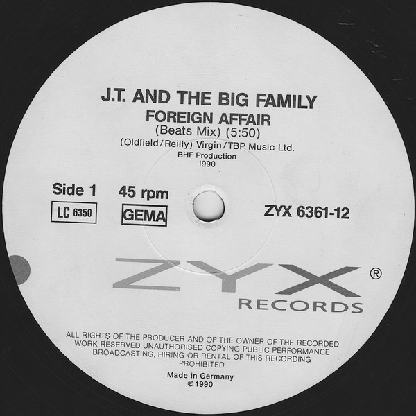 J.T. And The Big Family - Foreign Affair | ZYX Records (ZYX 6361-12) - 3