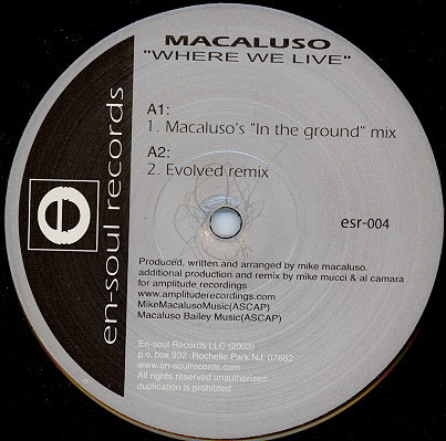 Mike Macaluso - Where We Live | En-Soul Records (esr-004) - main Mike Macaluso - Where We Live | En-Soul Records (esr-004) - main