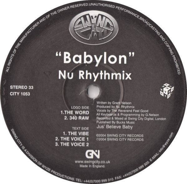 Nu Rhythmix - Babylon | Swing City Records (CITY 1053)