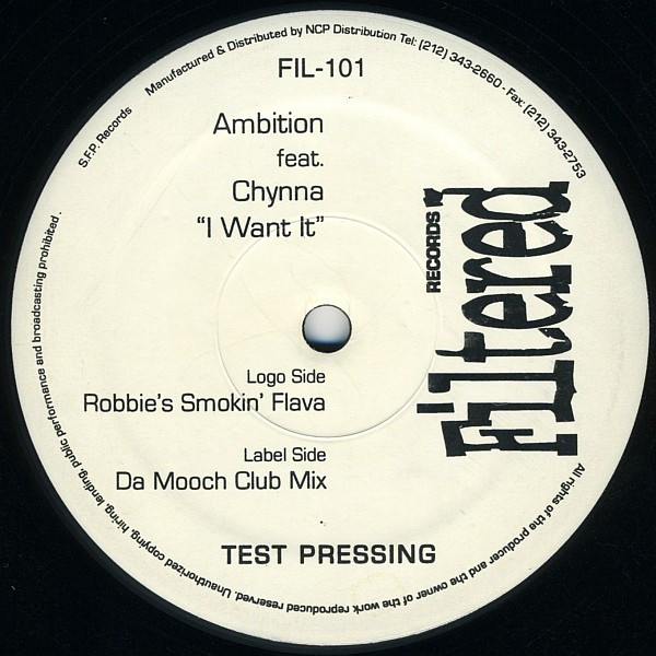Ambition  &  Chynna - I Want It | Filtered Records (FIL-101) - main