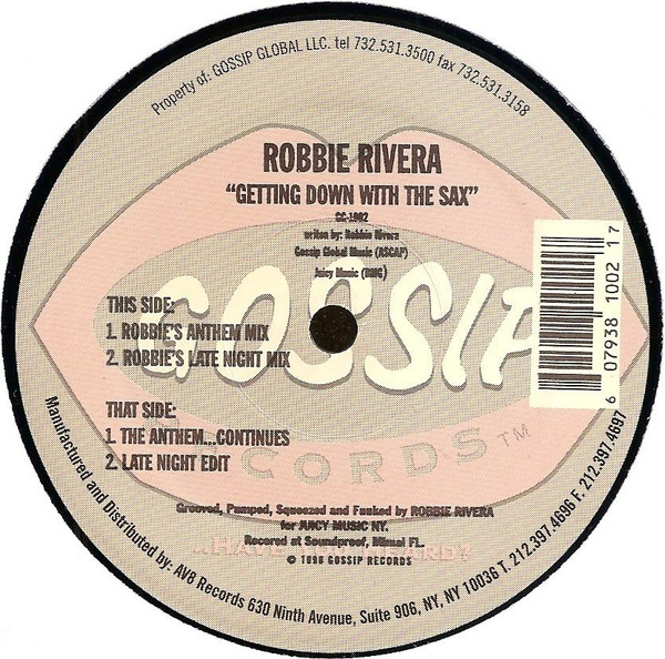 Robbie Rivera - Getting Down With The Sax | Gossip Records (GG-1002) - main