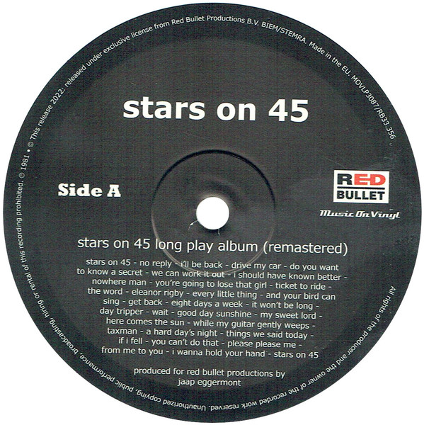 Stars On 45 - Long Play Album | Music On Vinyl (MOVLP3087) - 3 Stars On 45 - Long Play Album | Music On Vinyl (MOVLP3087) - 3