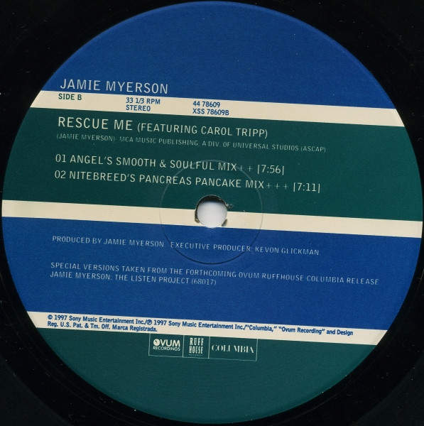 Jamie Myerson Featuring Carol Tripp - Rescue Me | Columbia (44 78609) - 3 Jamie Myerson Featuring Carol Tripp - Rescue Me | Columbia (44 78609) - 3