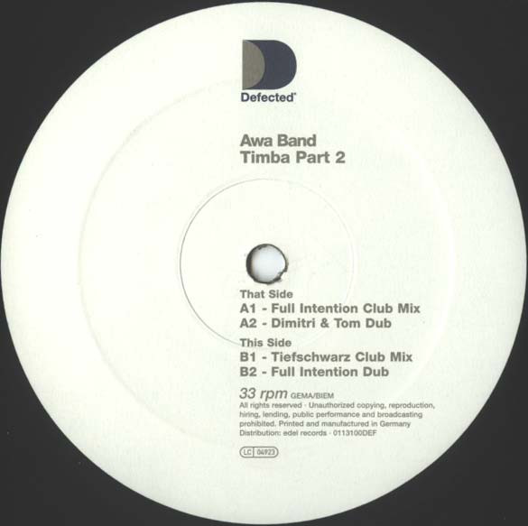 Awa Band - Timba (Part 2) | Defected (0113100 DEF) - 3