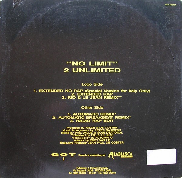 2 Unlimited - No Limit | Got It (GTR 593001) - 2 2 Unlimited - No Limit | Got It (GTR 593001) - 2