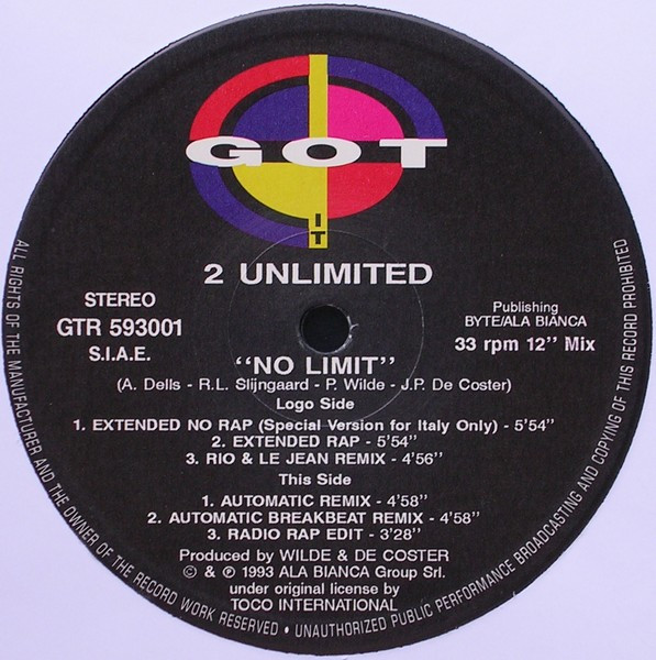 2 Unlimited - No Limit | Got It (GTR 593001) - 3 2 Unlimited - No Limit | Got It (GTR 593001) - 3