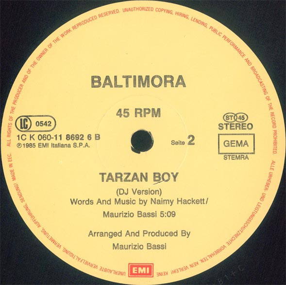 Baltimora - Tarzan Boy (Extended Version) | EMI (1C K 060 11 8692 6) - 4