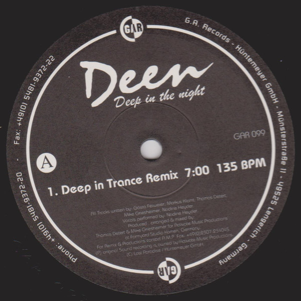 Deen - Deep In The Night | Gothic Arts Records (GAR 099) - 2