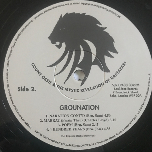 Count Ossie & The Mystic Revelation Of Rastafari - Grounation | Soul Jazz Records (SJR LP488) - 4 Count Ossie & The Mystic Revelation Of Rastafari - Grounation | Soul Jazz Records (SJR LP488) - 4