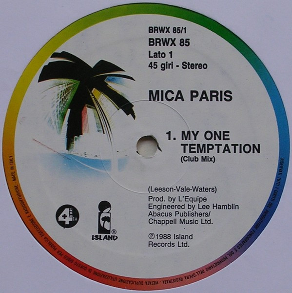 Mica Paris - My One Temptation | Island Records (BRWX 85) - 3 Mica Paris - My One Temptation | Island Records (BRWX 85) - 3