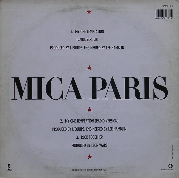 Mica Paris - My One Temptation | Island Records (BRWX 85) - 2 Mica Paris - My One Temptation | Island Records (BRWX 85) - 2