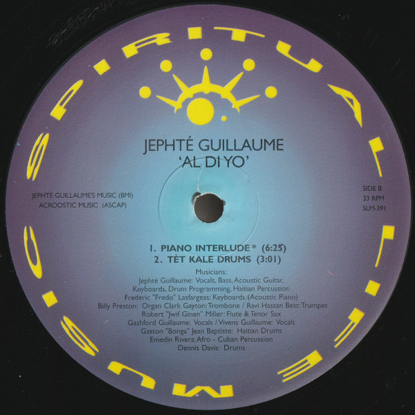 Jephté Guillaume & Tèt Kale Orkestra - Al Di Yo | Spiritual Life Music (SLM-391) - 4