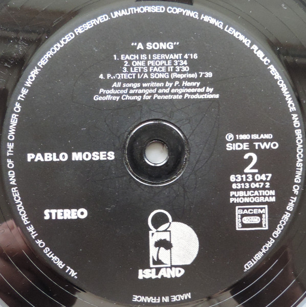 Pablo Moses - A Song | Island Records (6313 047) - 4 Pablo Moses - A Song | Island Records (6313 047) - 4