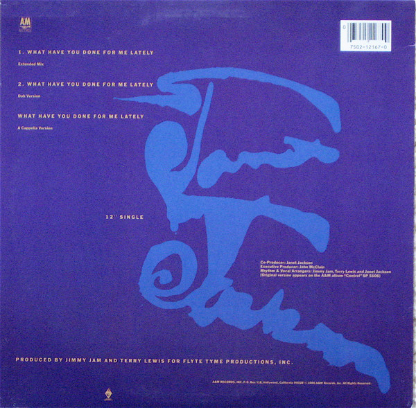 Janet Jackson - What Have You Done For Me Lately | A&M Records (SP-12167) - 2 Janet Jackson - What Have You Done For Me Lately | A&M Records (SP-12167) - 2