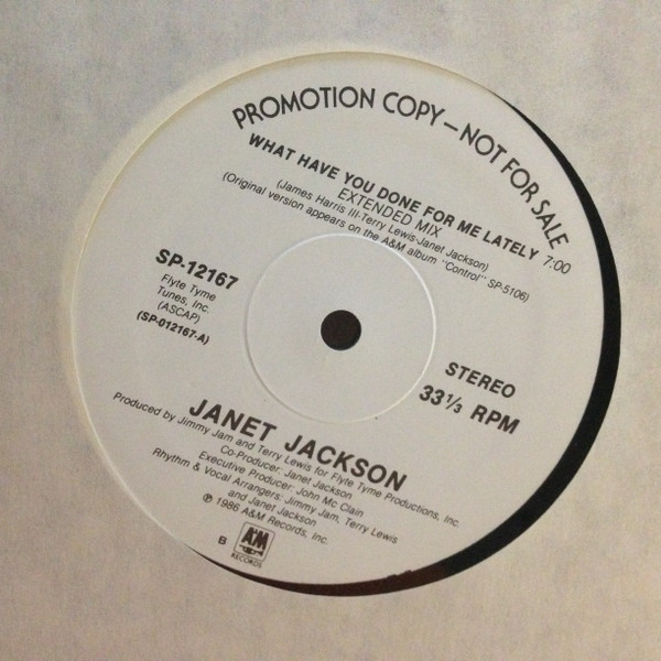 Janet Jackson - What Have You Done For Me Lately | A&M Records (SP-12167) - 4 Janet Jackson - What Have You Done For Me Lately | A&M Records (SP-12167) - 4