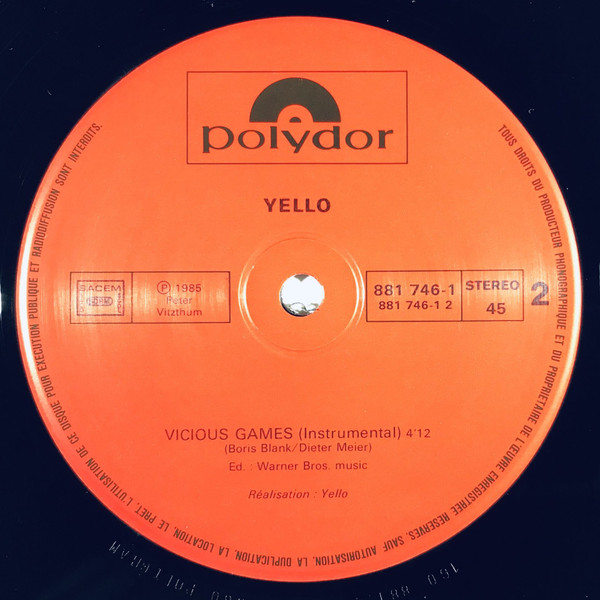 Yello - Vicious Games | Polydor (881 746-1) - 4