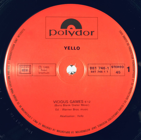 Yello - Vicious Games | Polydor (881 746-1) - 3