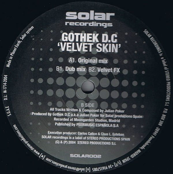 Gothek D.C. - Velvet Skin | Solar Recordings (SOLAR002)