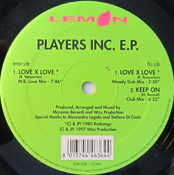 Players Inc. - Players Inc. E.P. | Lemon Records (LEM 036) - main Players Inc. - Players Inc. E.P. | Lemon Records (LEM 036) - main