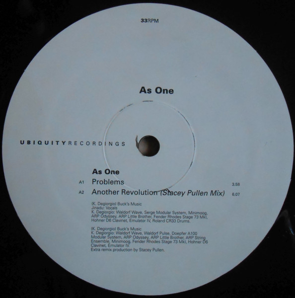 Kirk Degiorgio Presents As One - Problems / Another Revolution / If It Ain't Broke | Ubiquity (UR12089) - 3