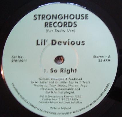 Lil' Devious - So Right | Stronghouse Records (STR12011)