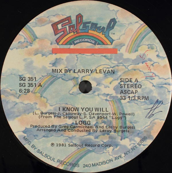 Logg - I Know You Will | Salsoul Records (SG 351) - main