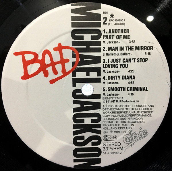Michael Jackson - Bad | Epic (EPC 450290 1) - 11