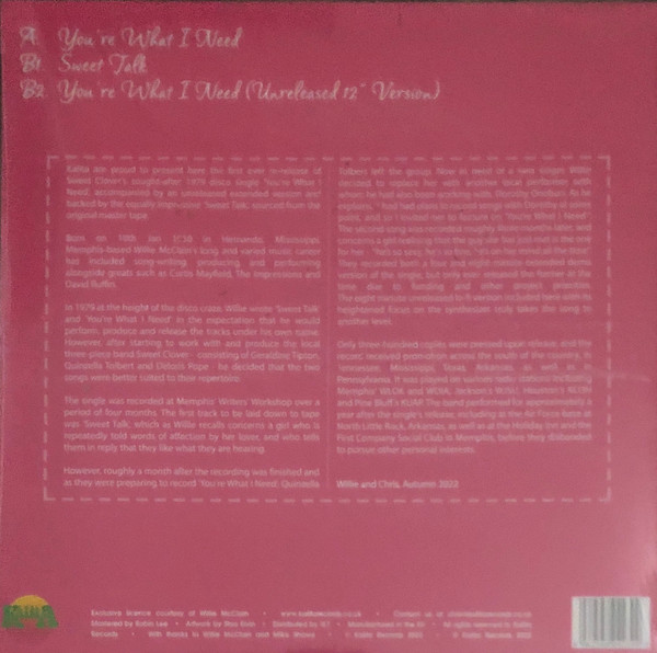Sweet Clover - You're What I Need | Kalita Records (KALITA 12021) - 2