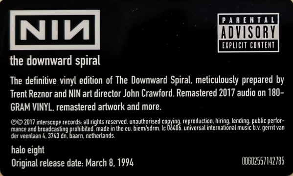 Nine Inch Nails - The Downward Spiral | Interscope Records (00602557142785) - 8 Nine Inch Nails - The Downward Spiral | Interscope Records (00602557142785) - 8
