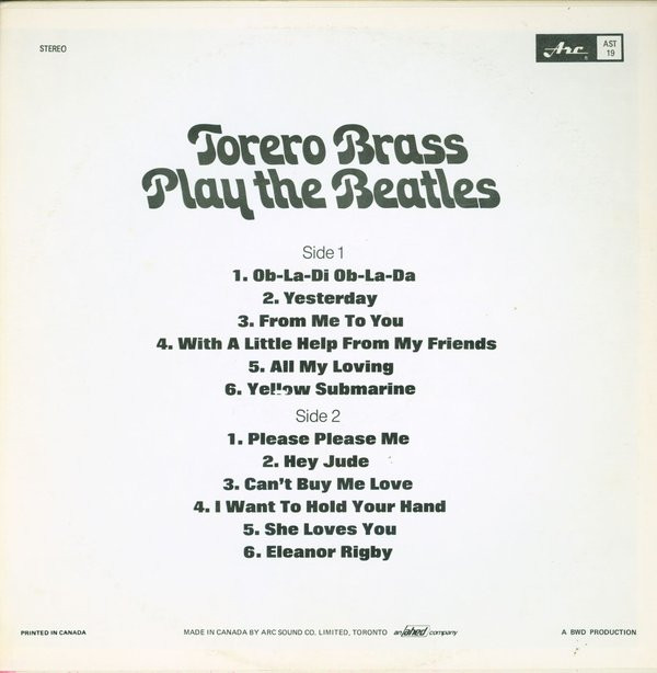 Torero Brass - Torero Brass Play The Beatles | Arc Records (AST 19) - 2