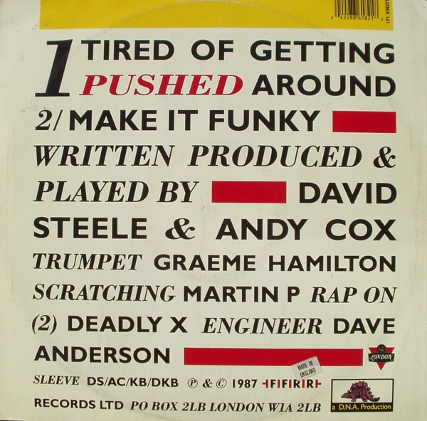 2 Men A Drum Machine And A Trumpet - Tired Of Getting Pushed Around | London Records (LONX 141) - 2 2 Men A Drum Machine And A Trumpet - Tired Of Getting Pushed Around | London Records (LONX 141) - 2