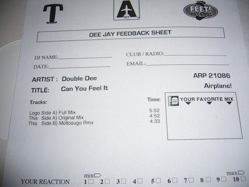 Double Dee - Can You Feel It | Airplane! Records (ARP 21086) - 2 Double Dee - Can You Feel It | Airplane! Records (ARP 21086) - 2