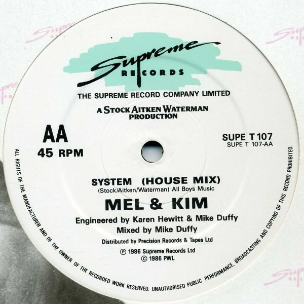Mel & Kim - Showing Out (Get Fresh At The Weekend) | Supreme Records (SUPE T 107) - 3