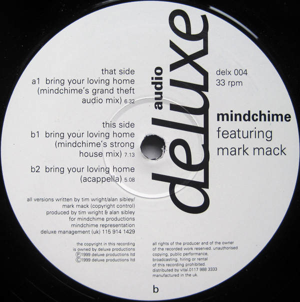Mindchime Featuring Mark Mack - Bring Your Loving Home | Audio Deluxe (delx 004) - 3 Mindchime Featuring Mark Mack - Bring Your Loving Home | Audio Deluxe (delx 004) - 3