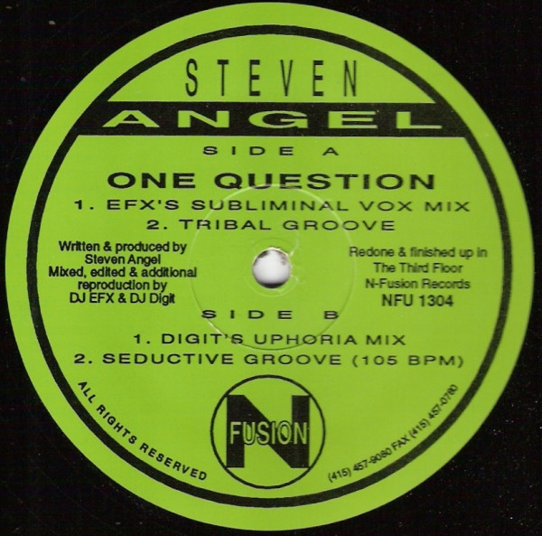Steven Angel - One Question | N-Fusion (NFU 1304)