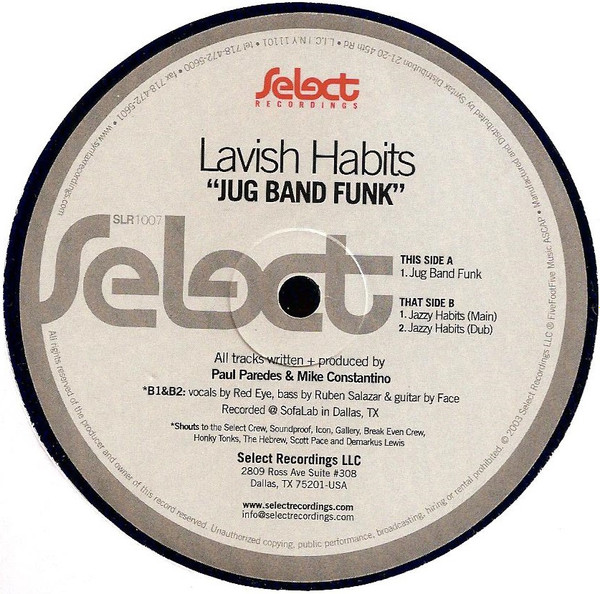 Lavish Habits - Jug Band Funk | Select Recordings (SLR007)