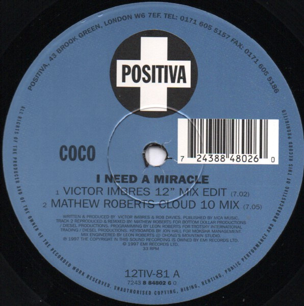 Coco - I Need A Miracle | Positiva (12TIV-81) - 3 Coco - I Need A Miracle | Positiva (12TIV-81) - 3