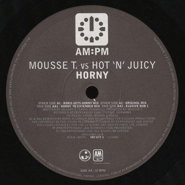 Mousse T. vs Hot 'N' Juicy - Horny (Boris Dlugosch Mixes) | AM:PM (582 671 1) - 2