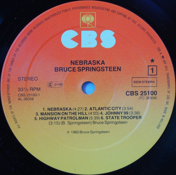 Bruce Springsteen - Nebraska | CBS (CBS 25100) - 5 Bruce Springsteen - Nebraska | CBS (CBS 25100) - 5
