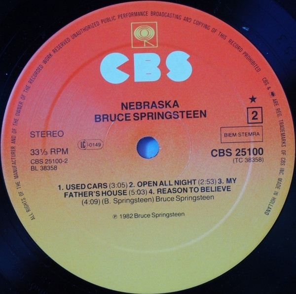 Bruce Springsteen - Nebraska | CBS (CBS 25100) - 6 Bruce Springsteen - Nebraska | CBS (CBS 25100) - 6
