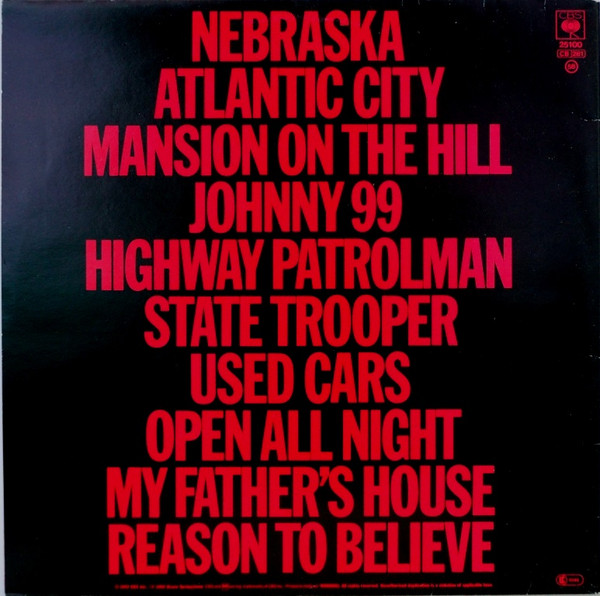 Bruce Springsteen - Nebraska | CBS (CBS 25100) - 4 Bruce Springsteen - Nebraska | CBS (CBS 25100) - 4