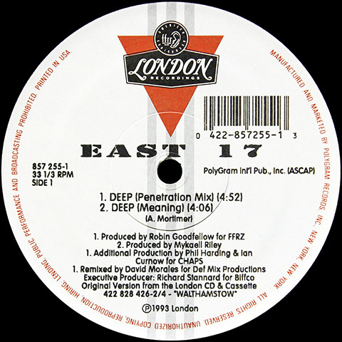 East 17 - Deep | London Records (857 255-1)