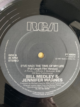 Eric Carmen / Tom Johnston / Bill Medley & Jennifer Warnes - Hungry Eyes / Where Are You Tonight / (I've Had) The Time Of My Life | RCA (PT 49594 BB) - 3 Eric Carmen / Tom Johnston / Bill Medley & Jennifer Warnes - Hungry Eyes / Where Are You Tonight / (I've Had) The Time Of My Life | RCA (PT 49594 BB) - 3