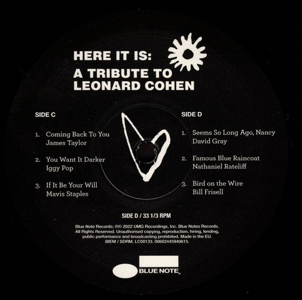Various - Here It Is: A Tribute To Leonard Cohen | Blue Note (00602445659968) - 8 Various - Here It Is: A Tribute To Leonard Cohen | Blue Note (00602445659968) - 8