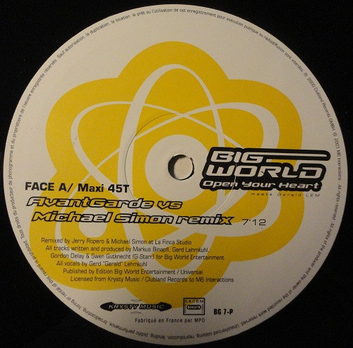 Big World Meets Gerald - Open Your Heart (Remixes) | Krysty Music (BG 7-P) - 2