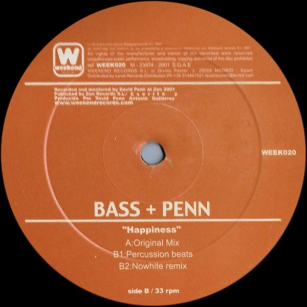 Bass & Penn - Happiness | Weekend Records (WEEK020) - main