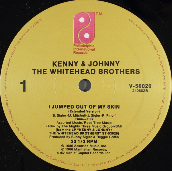 Kenny & Johnny The Whitehead Brothers - I Jumped Out Of My Skin | Philadelphia International Records (V-56020) - 2