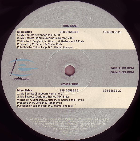Miss Shiva - My Secrets | Epidrome (EPD 665835 6) - 2