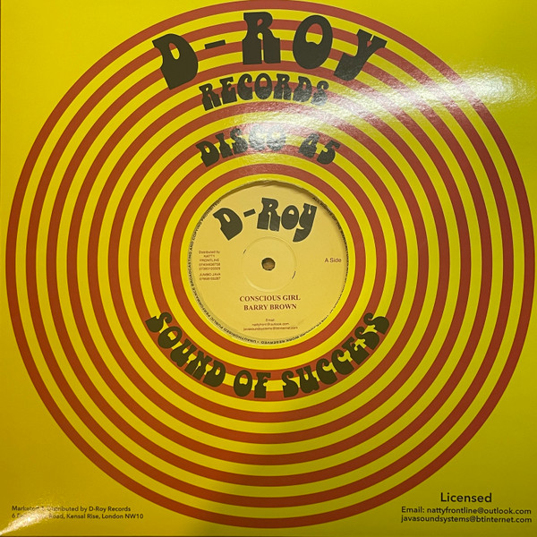 Barry Brown - Conscious Girl | D-Roy Records (none) - 3